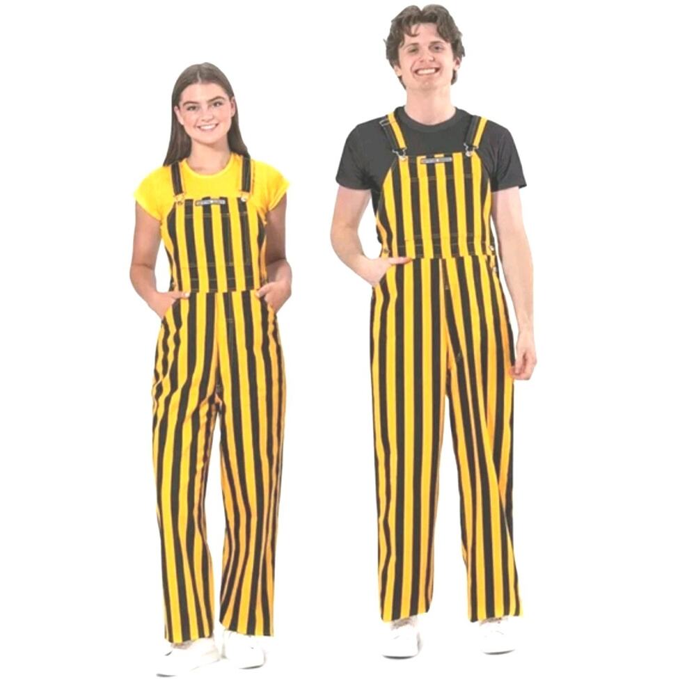 Game Day Bibs Overalls Gold Black Unisex Small
